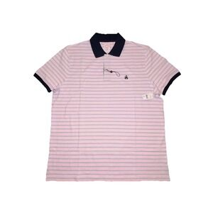 NWT Brooks Brothers Polo Shirt Pink Blue Striped Supima Cotton Original Fit XL